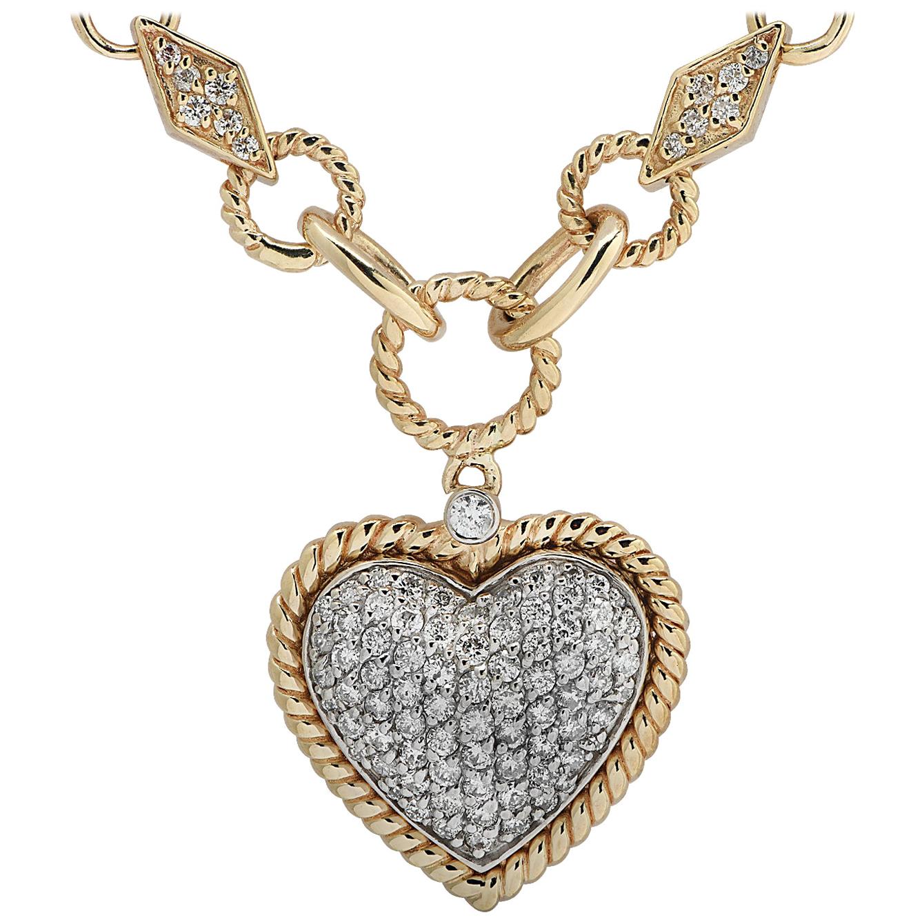 1.3 Carat Diamond Heart Necklace