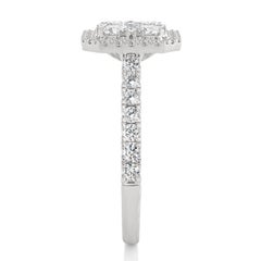 1.3 Carat Diamond Moonlight Cushion Cluster Ring in 14K White Gold