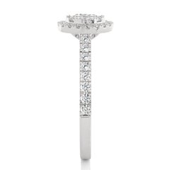 1.3 Carat Diamond Moonlight Round Cluster Ring in 14K White Gold