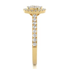 1.3 Carat Diamond Moonlight Round Cluster Ring in 14K Yellow Gold