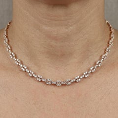 13 Carat Diamond Tennis Necklace in 18k Yellow Gold