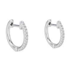 .13 Carat Diamond White Gold Huggie Earrings 