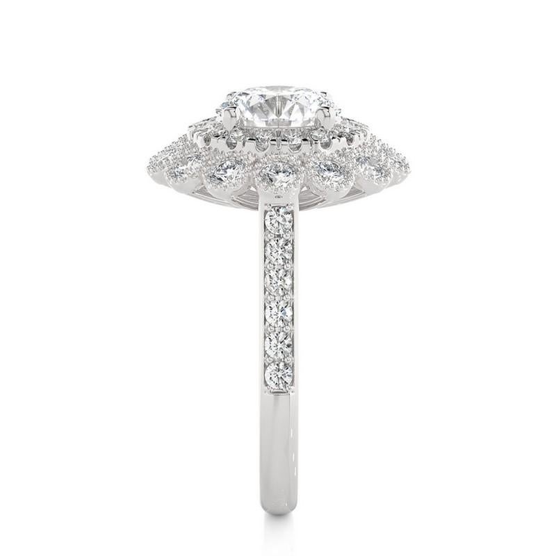 Modern 1.3 Carat Diamonds Vow Collection Ring in 14K White Gold For Sale