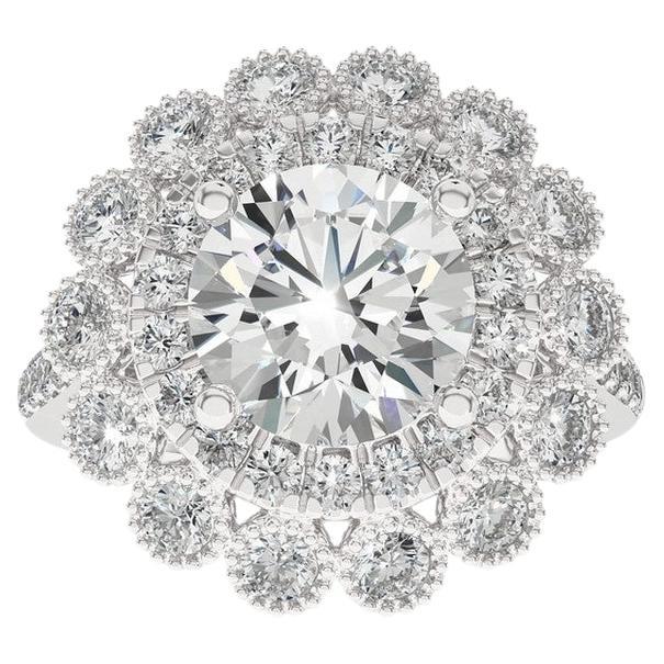 1.3 Carat Diamonds Vow Collection Ring in 14K White Gold For Sale