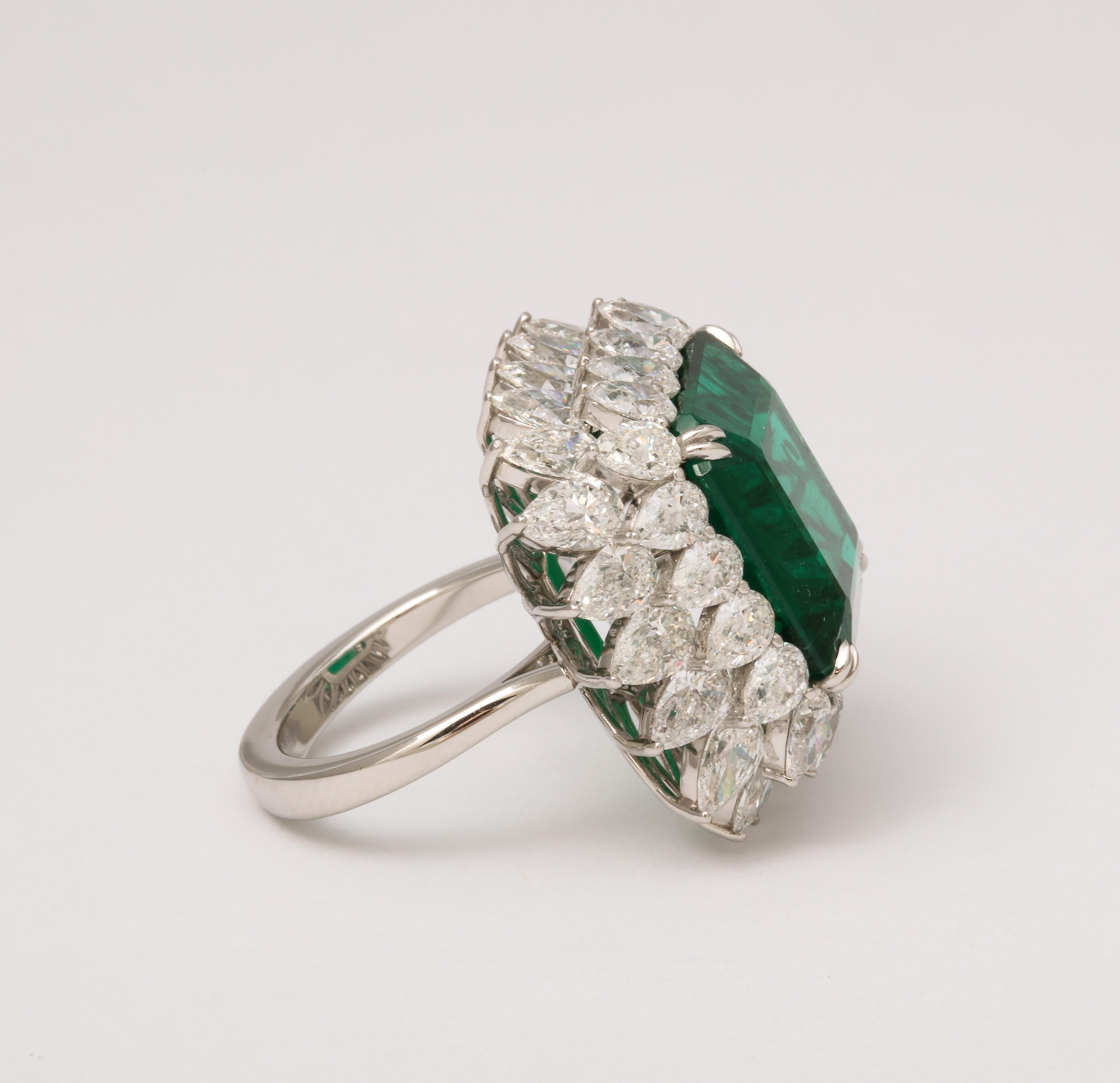 13 carat Emerald and Diamond Ring  For Sale 1