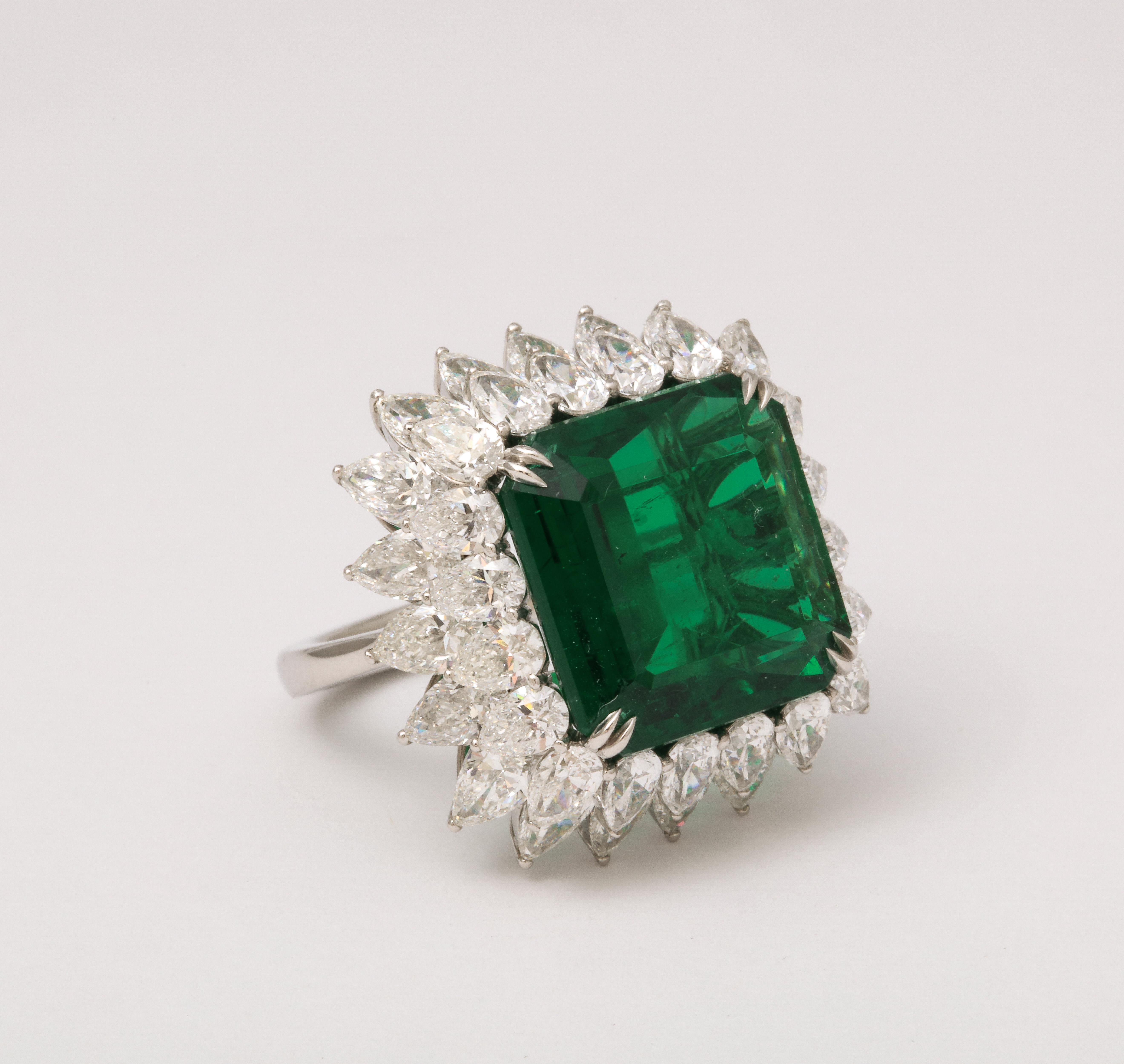 13 carat Emerald and Diamond Ring  For Sale 2