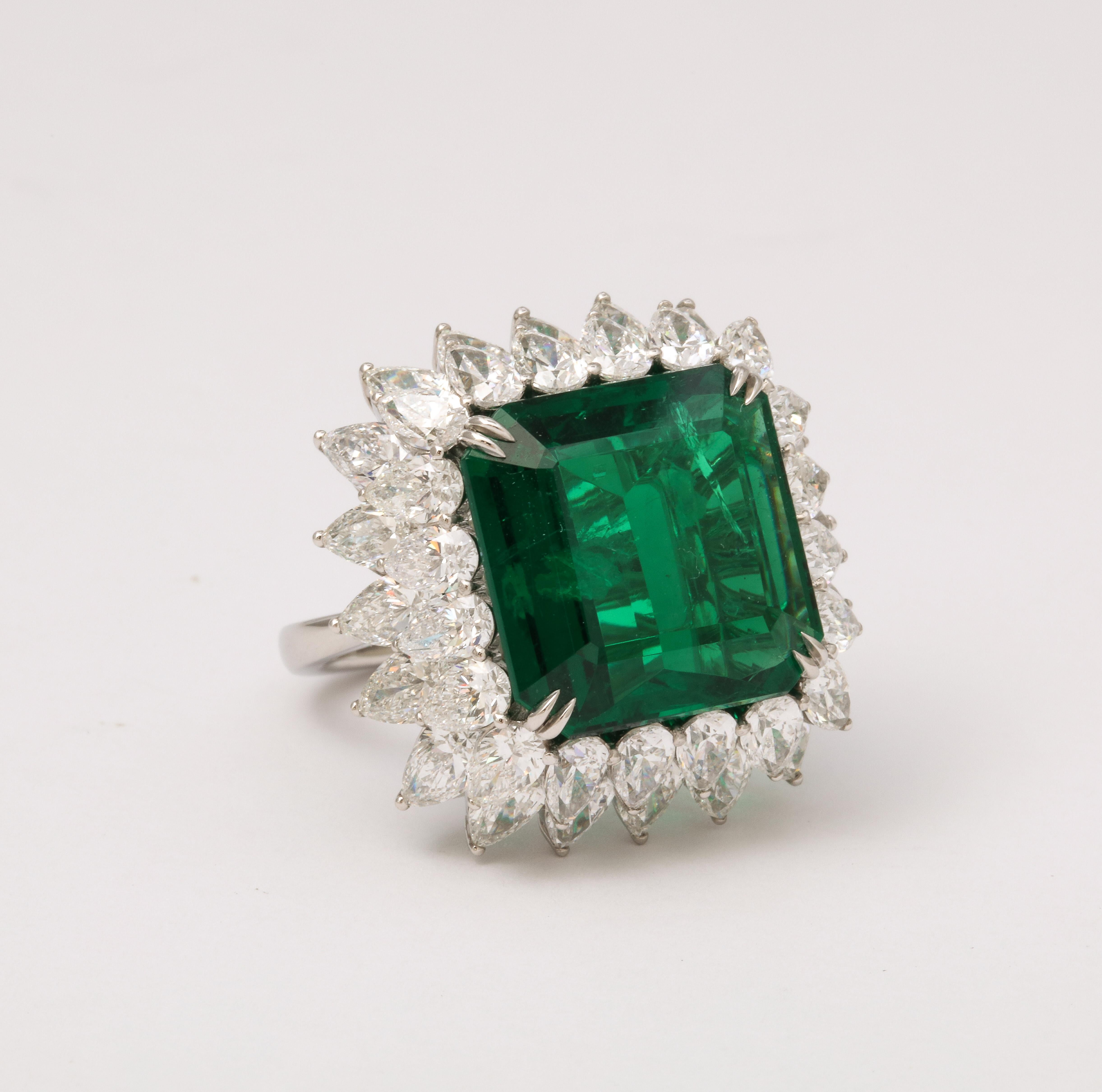 13 carat Emerald and Diamond Ring  For Sale 3