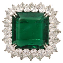 13 carat Emerald and Diamond Ring 