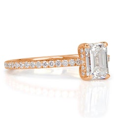 1.3 Carat Emerald Diamond Ring 14K White Gold Pure Sophistication