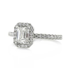 1.3 Carat Emerald Diamond Ring 14K White Gold Pure Sophistication