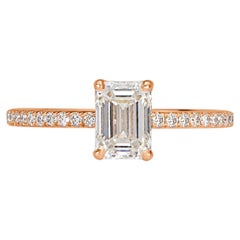 1.3 Carat Emerald Diamond Ring 14K White Gold Pure Sophistication
