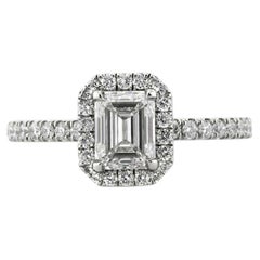 1.3 Carat Emerald Diamond Ring 14K White Gold Pure Sophistication