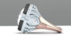 13 Carat Lavender Star Sapphire and Diamond Onyx Ring