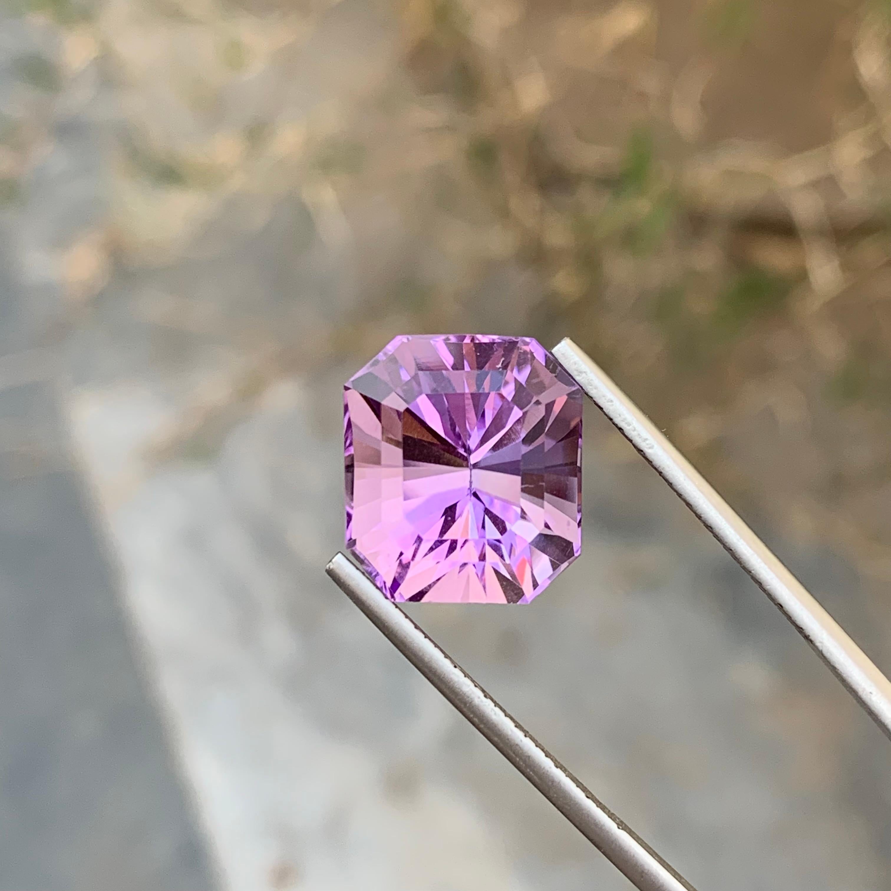 13 Karat natürlicher loser Amethyst-Smaragd in Smaragdform für die Schmuckherstellung im Angebot 1