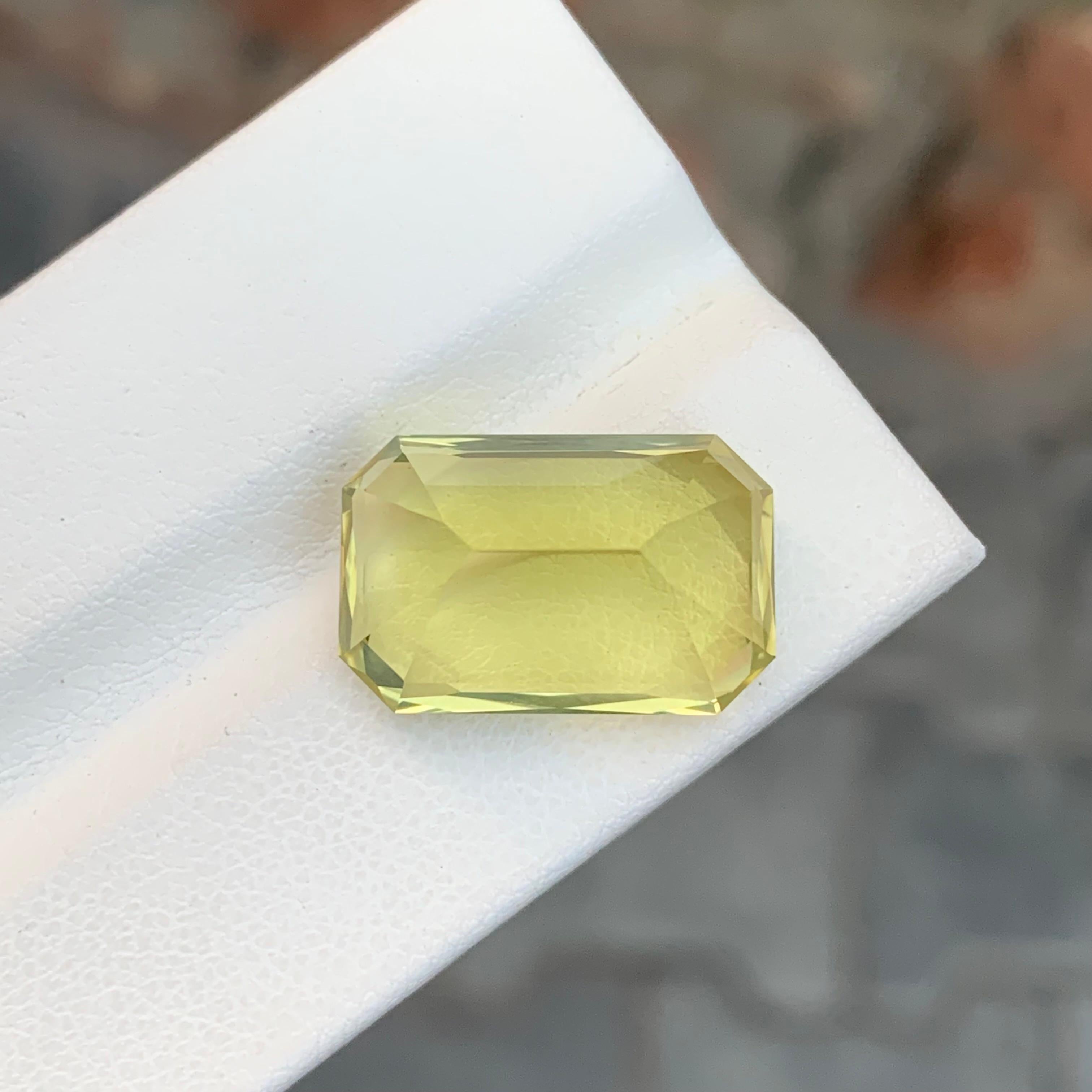 13 Karat natürlicher loser Zitronenquarz Smaragd Form Edelstein im Angebot 4