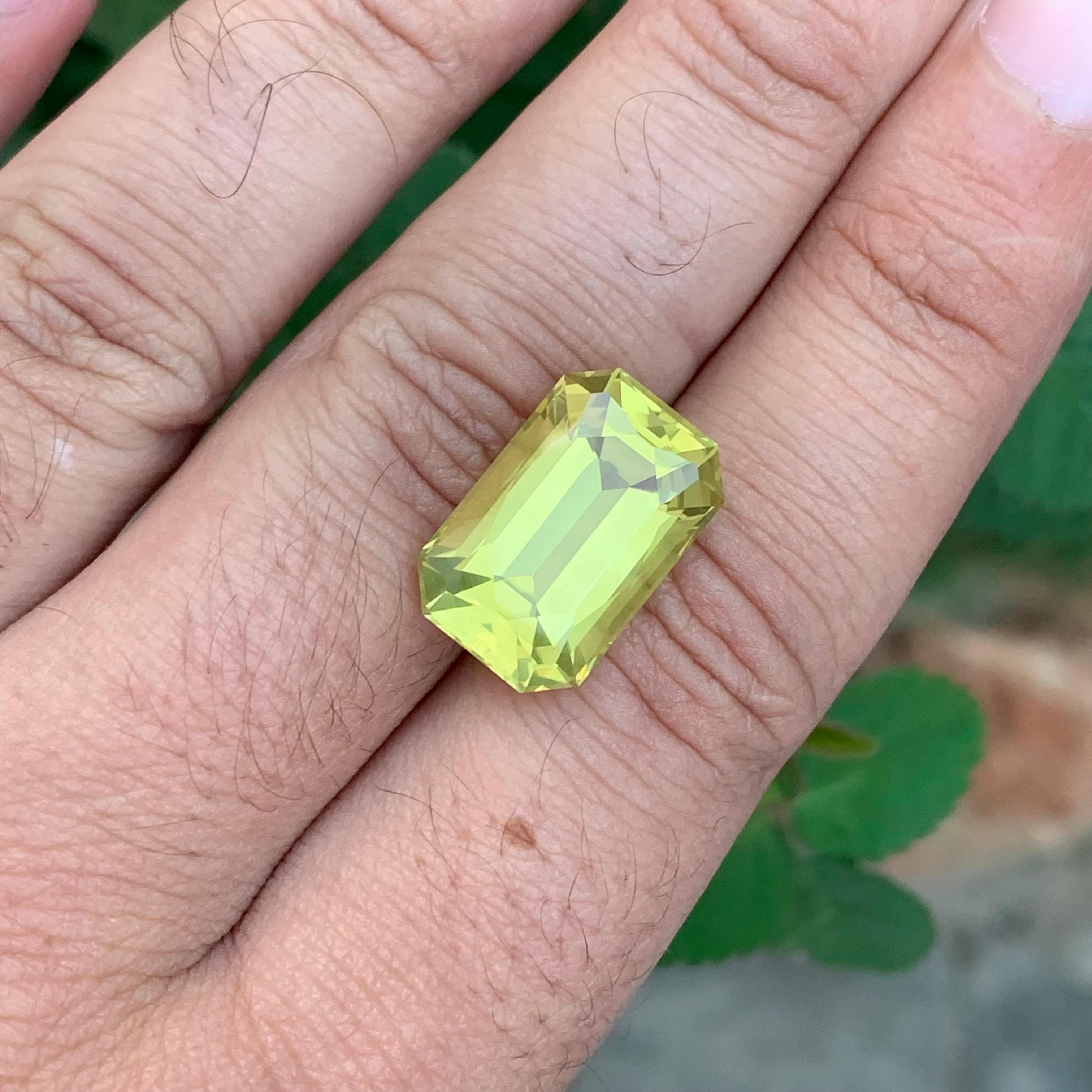 13 Karat natürlicher loser Zitronenquarz Smaragd Form Edelstein im Angebot 7