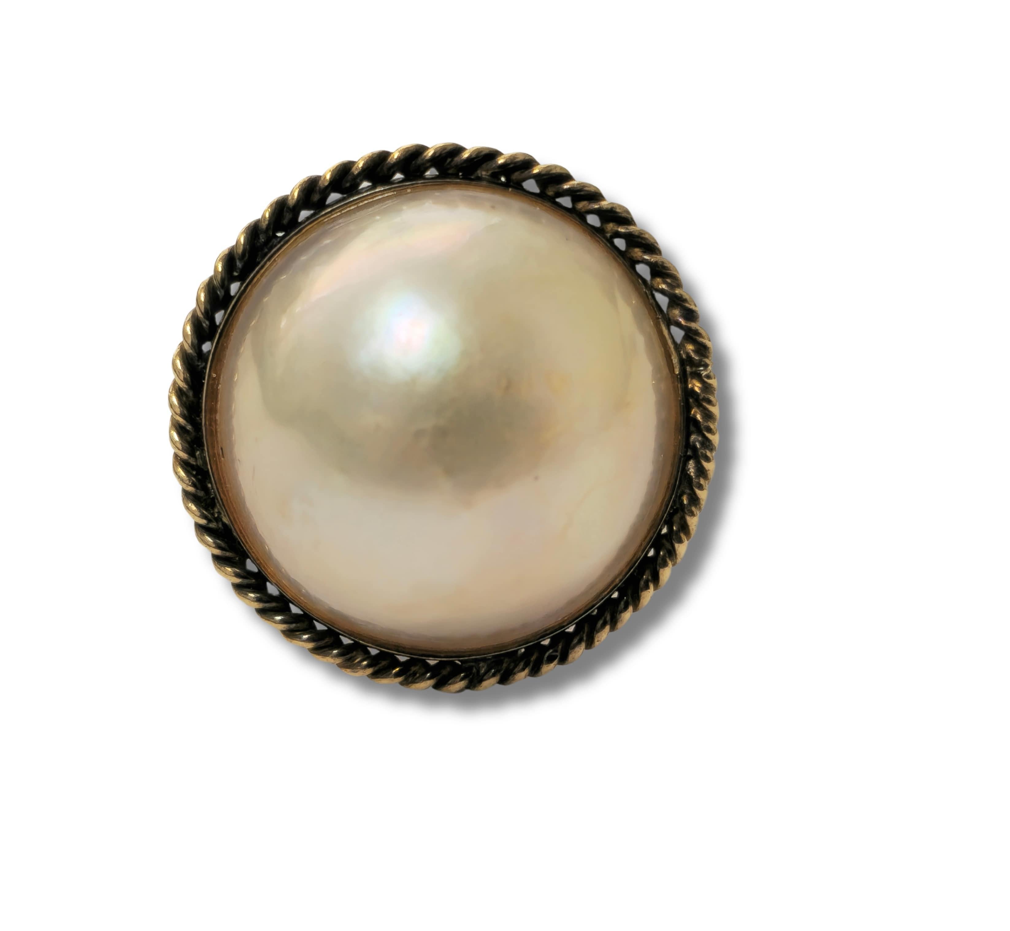 Victorien Bague en or jaune 13 carats sertie de perles en vente