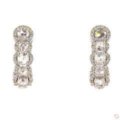 1.3 Carat Rose Cut Diamond Gold Earrings