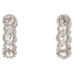 1.3 Carat Rose Cut Diamond Gold Earrings