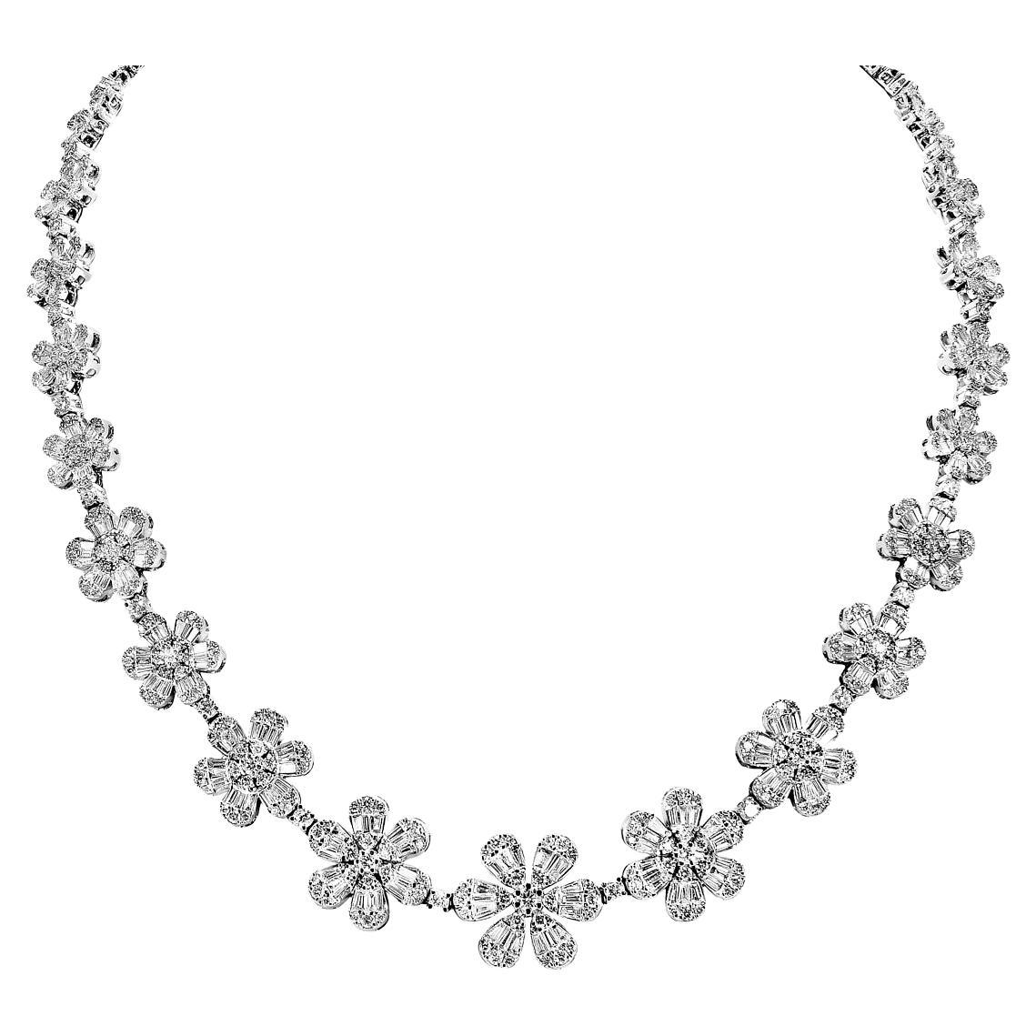 13 Karat Runder Brillant Diamant Halskette Zertifiziert im Angebot