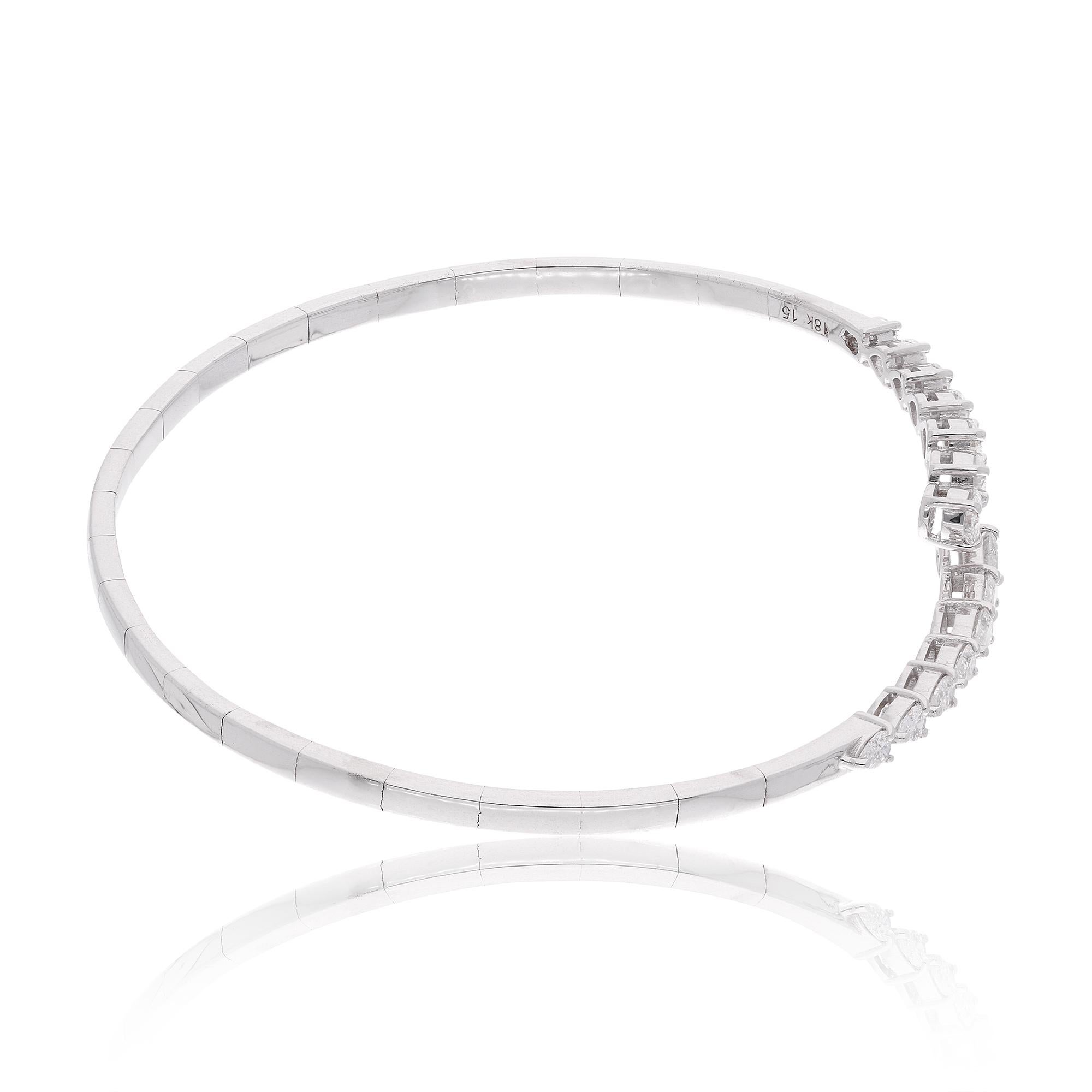 1.32 Ct. Diamond Cuff Bracelet, Pear Cut Diamond Bangle Bracelet, 18k White Gold Genuine Diamond Bracelet, Open Cuff Bangle Diamond Jewelry

This dainty diamond bracelet is a promise of perfection and purity. Gift this little piece of happiness to
