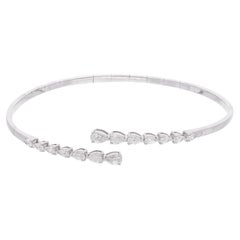 1.3 Carat SI Clarity HI Color Pear Diamond Wrap Ring 18 Karat White Gold Jewelry