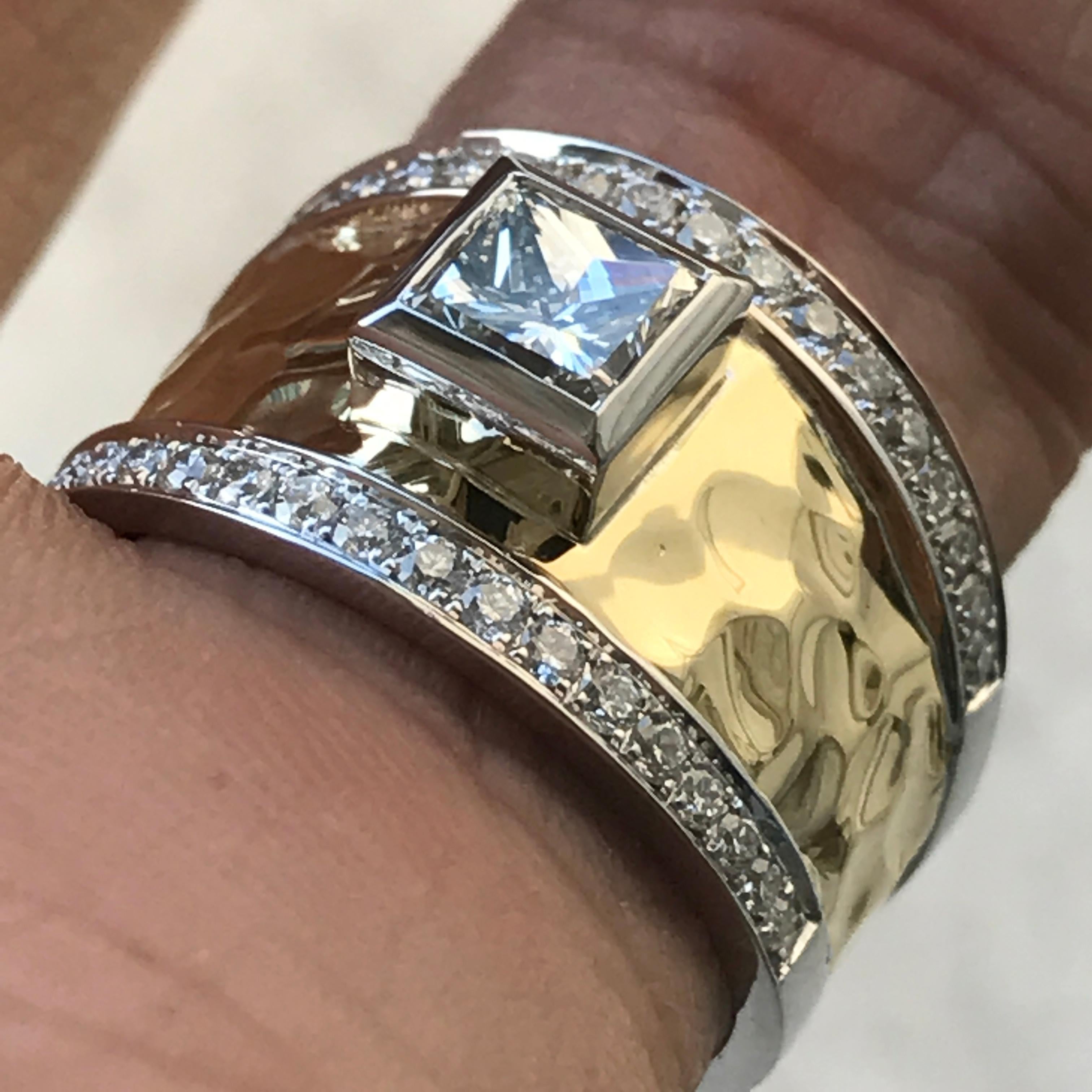 Ungefähr 1,3 Karat TW Prinzessin Diamantring, Ben Dannie (Moderne) im Angebot