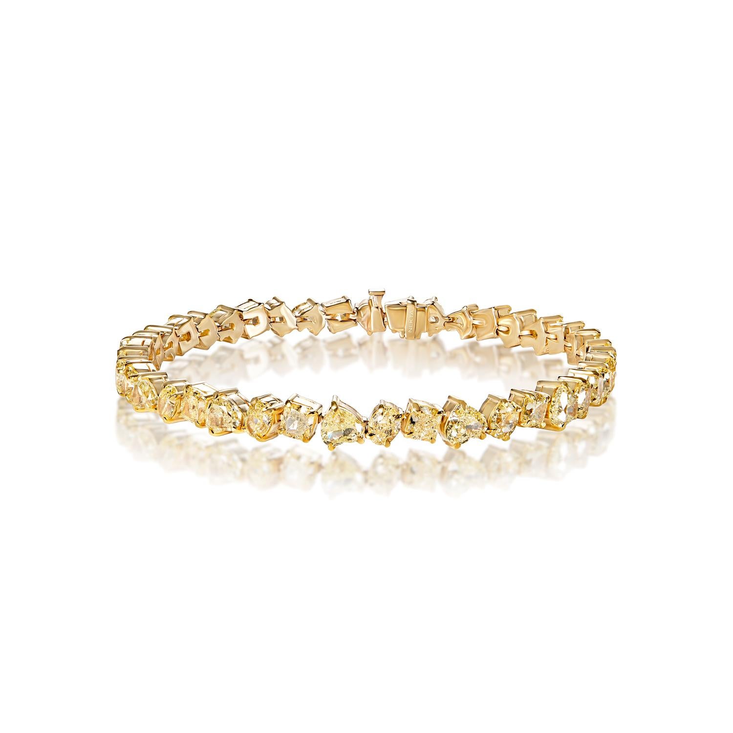 13 Carats Combine Mix Shape Single Row Diamond Bracelet Certified Y For ...