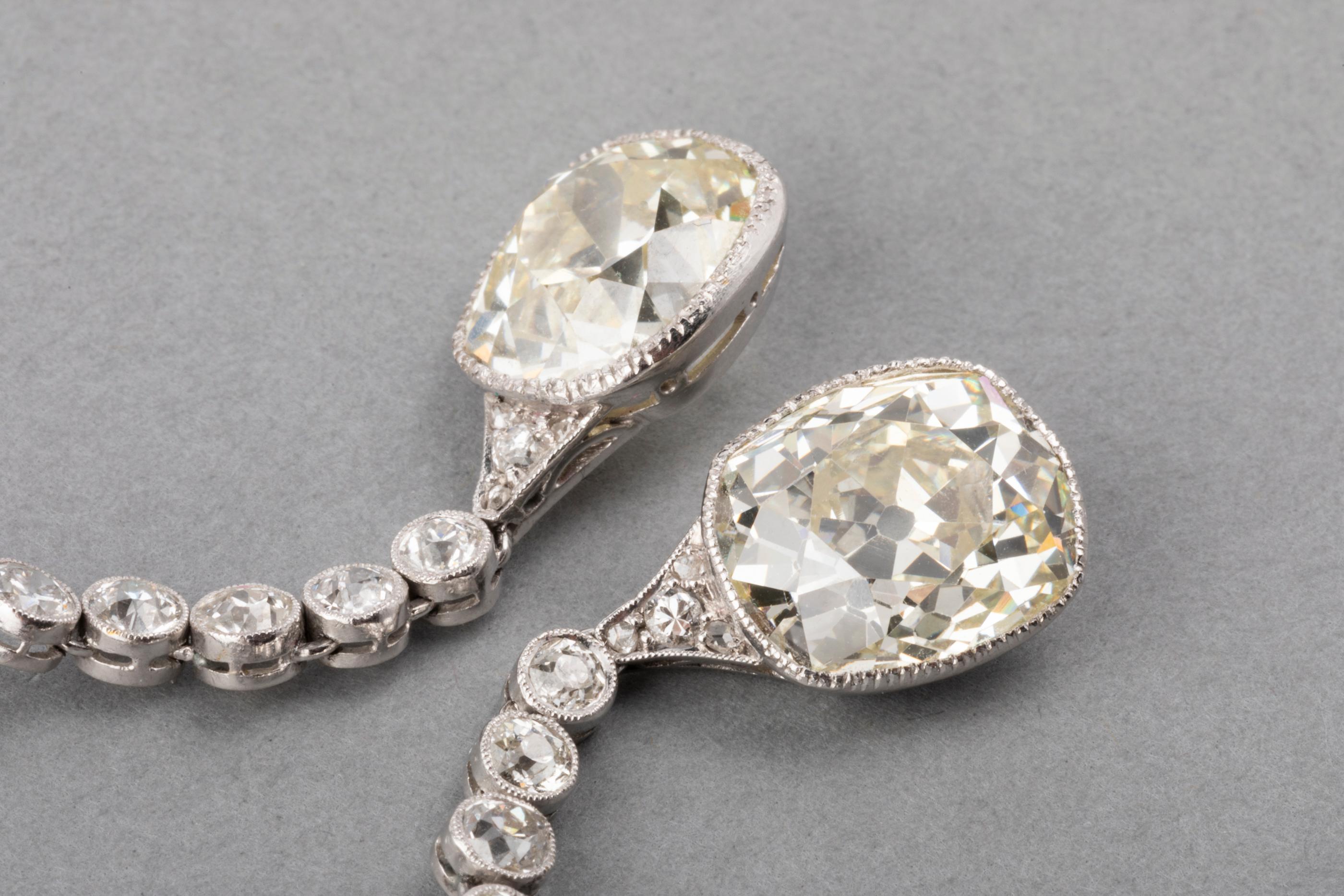 Women's 13 Carat Diamonds French Art Deco Earrings