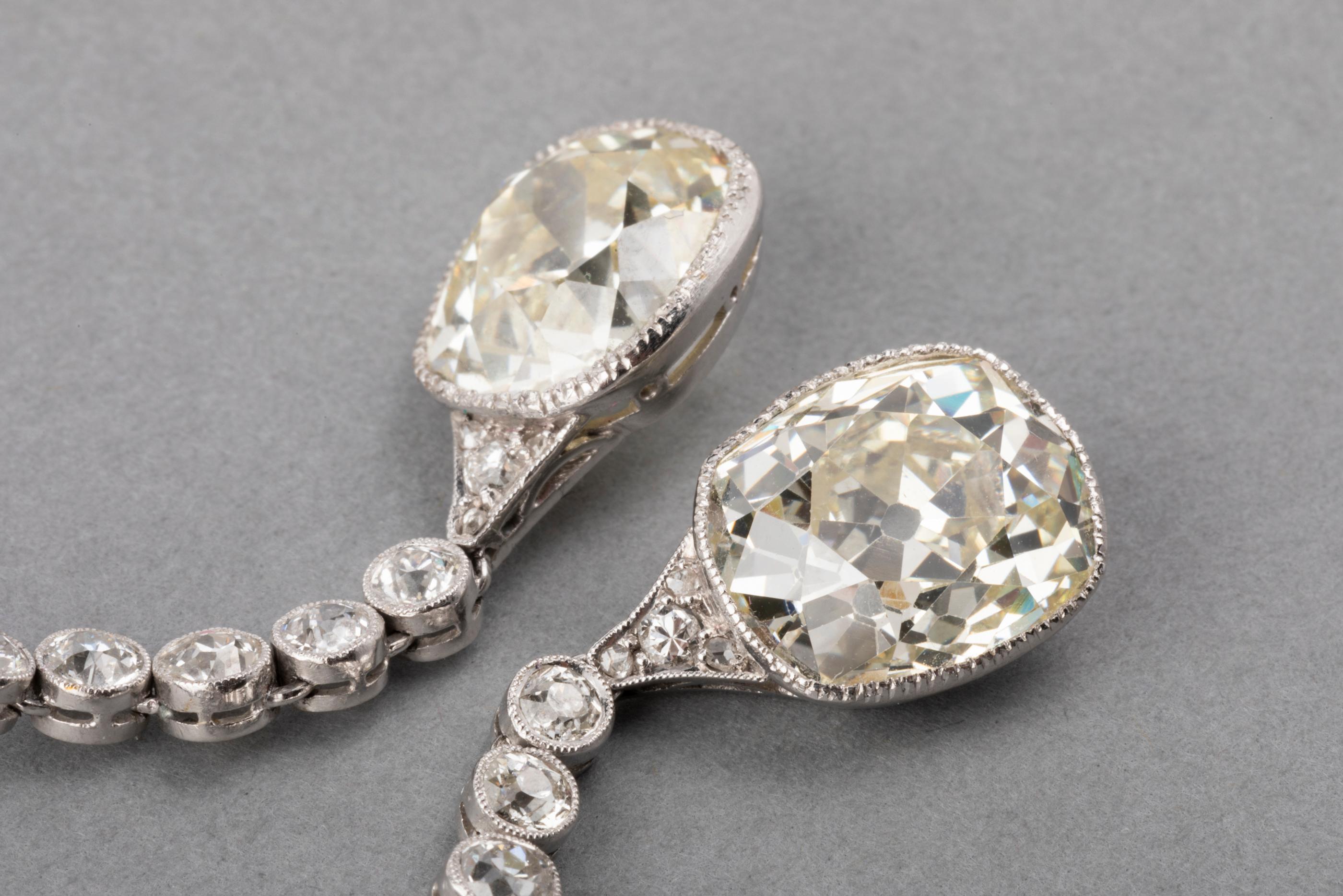 13 Carat Diamonds French Art Deco Earrings 1