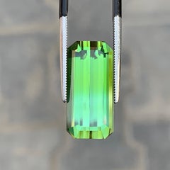 13 carats Emerald Cut Forest Green Color Natural Tourmaline for Jewellery 20 mm