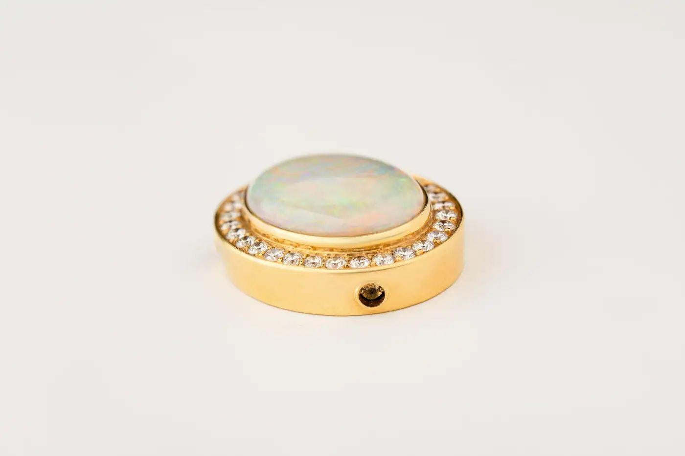Rare 13 Carats Opal Diamonds ca. 1.5 Carats South Sea Harlekin Pearl Collier For Sale 4