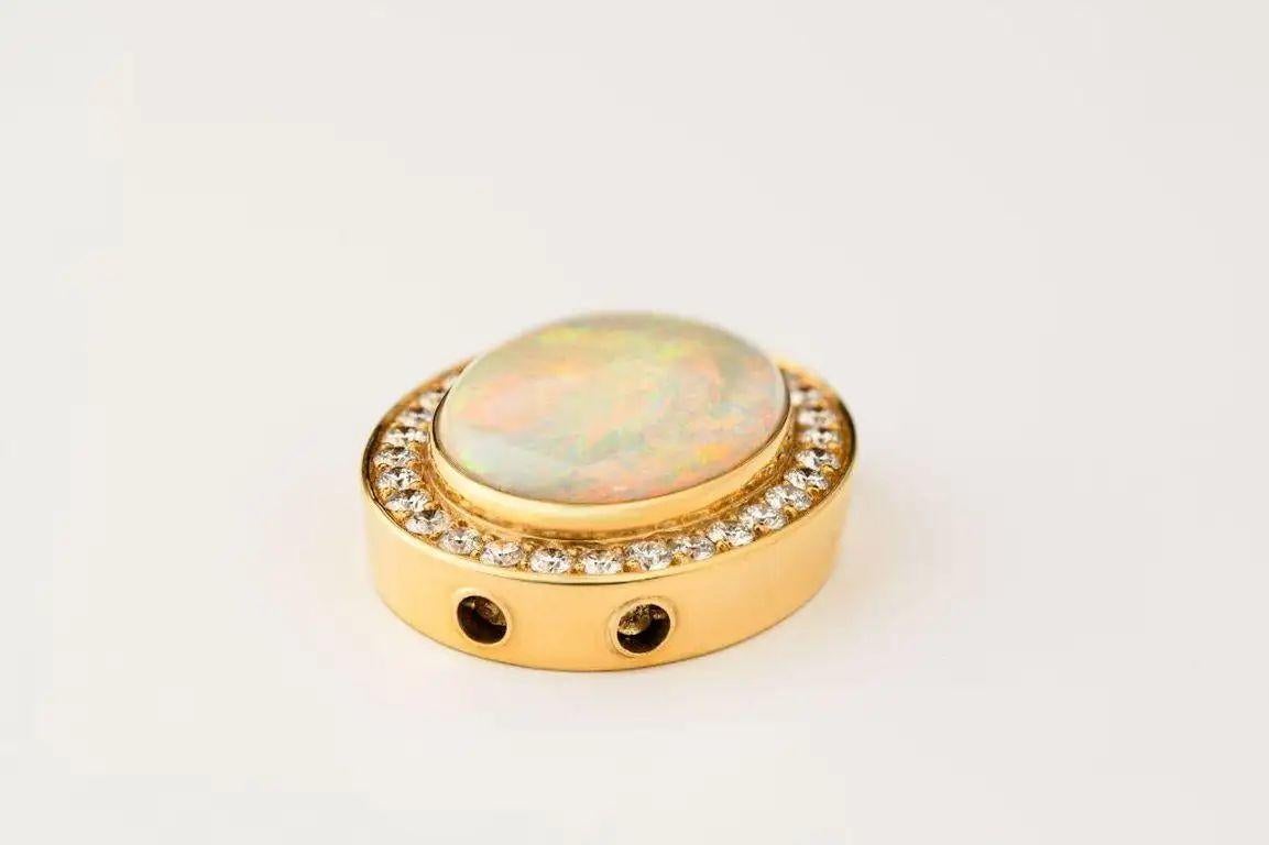 Rare 13 Carats Opal Diamonds ca. 1.5 Carats South Sea Harlekin Pearl Collier For Sale 3