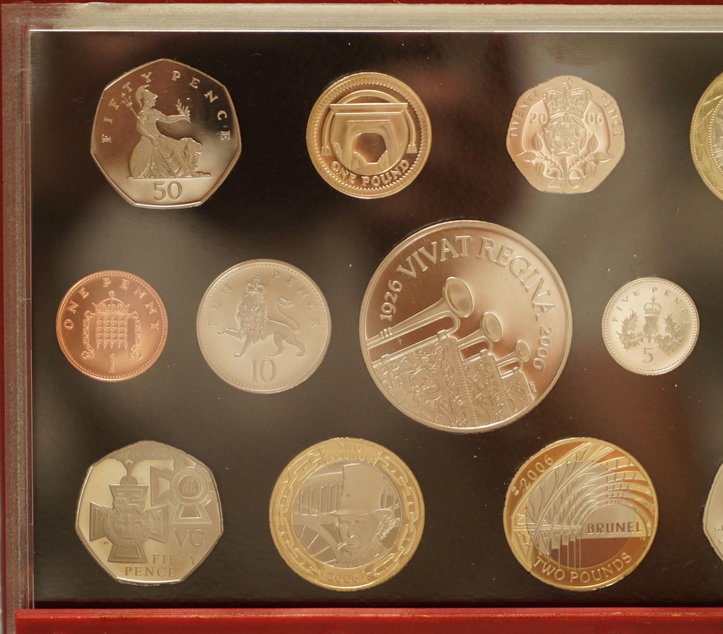 13 Coin Royal Mint 1926, 2006 Queen Elizabeth Proof Set with £5 Vivat Regina 2
