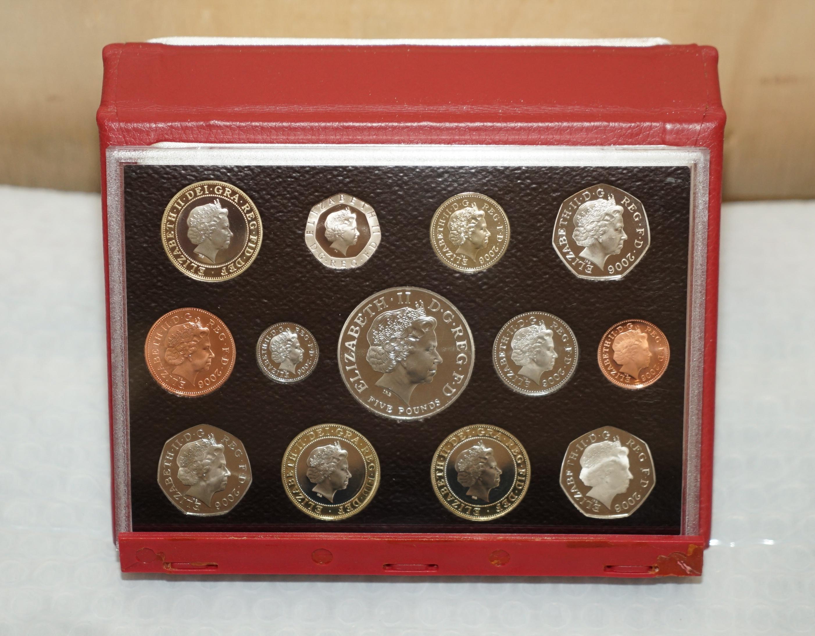 Hand-Crafted 13 Coin Royal Mint 1926, 2006 Queen Elizabeth Proof Set with £5 Vivat Regina