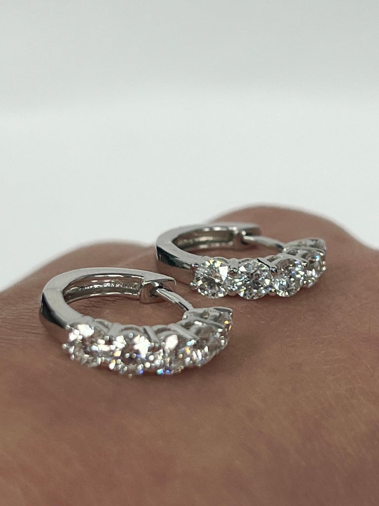 14kt 1.50ct Diamond Hoops E5693 main image 1
