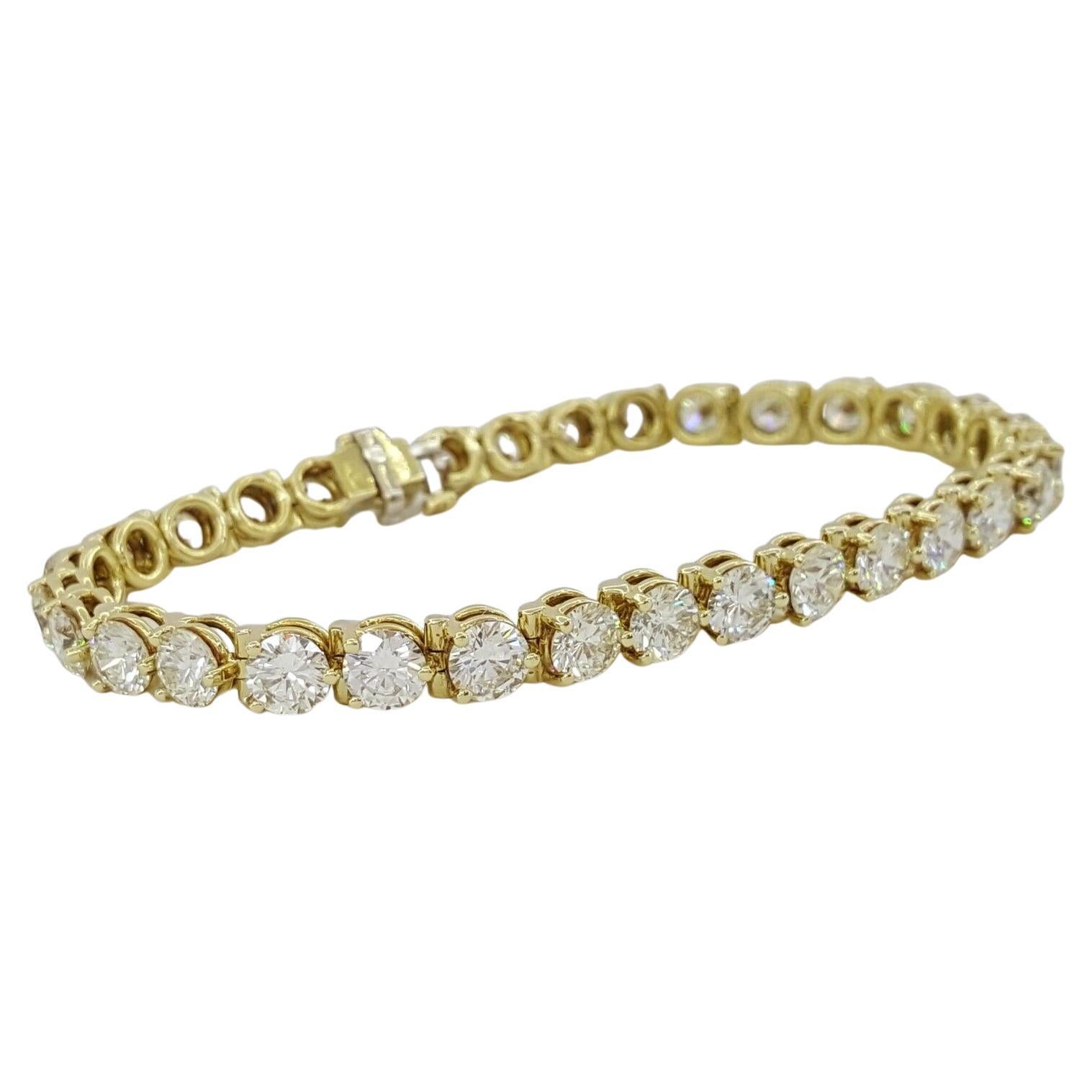 7" 14K White Gold Tennis Bracelet – 6 CT VVS1 Cubic Zirconia, Round Brilliant Cut
