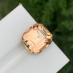 13 Cts Golden Color Emerald Cut Topaz Gemstone for Jewellery 12 mm