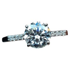 1.3 Cts Moissanite Round Solitaire Ring 925 Sterling Silver Women Ring For Gift.