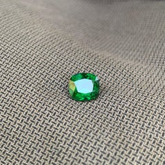 1.3 Cts Vivid Green Tsavorite Garnet Square Cushion Cut Gemstone for Jewellery