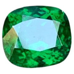 1.3 Cts Vivid Green Tsavorite Garnet Square Cushion Cut Gemstone for Jewellery