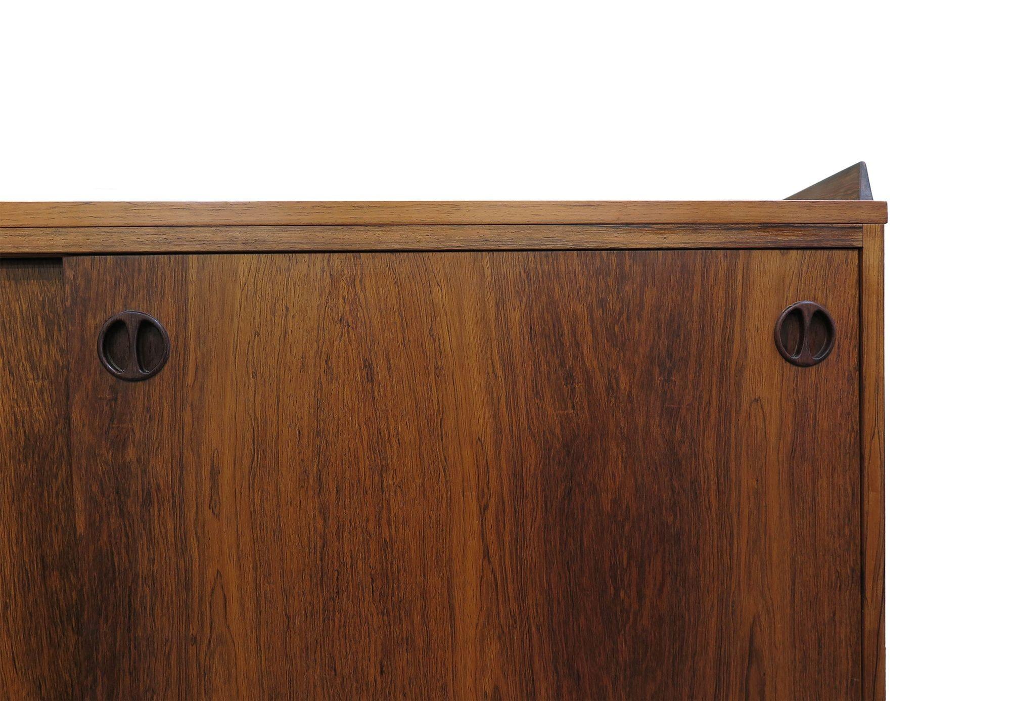 13' Danish Rosewood Wall Mount Sideboard For Sale 3