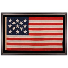 13 Star Used American Flag w/ Enormous Hand-Sewn Stars, US Navy