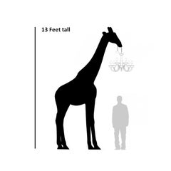 In Stock in Los Angeles, 13 Feet Tall, White Giraffe Indoor Chandelier
