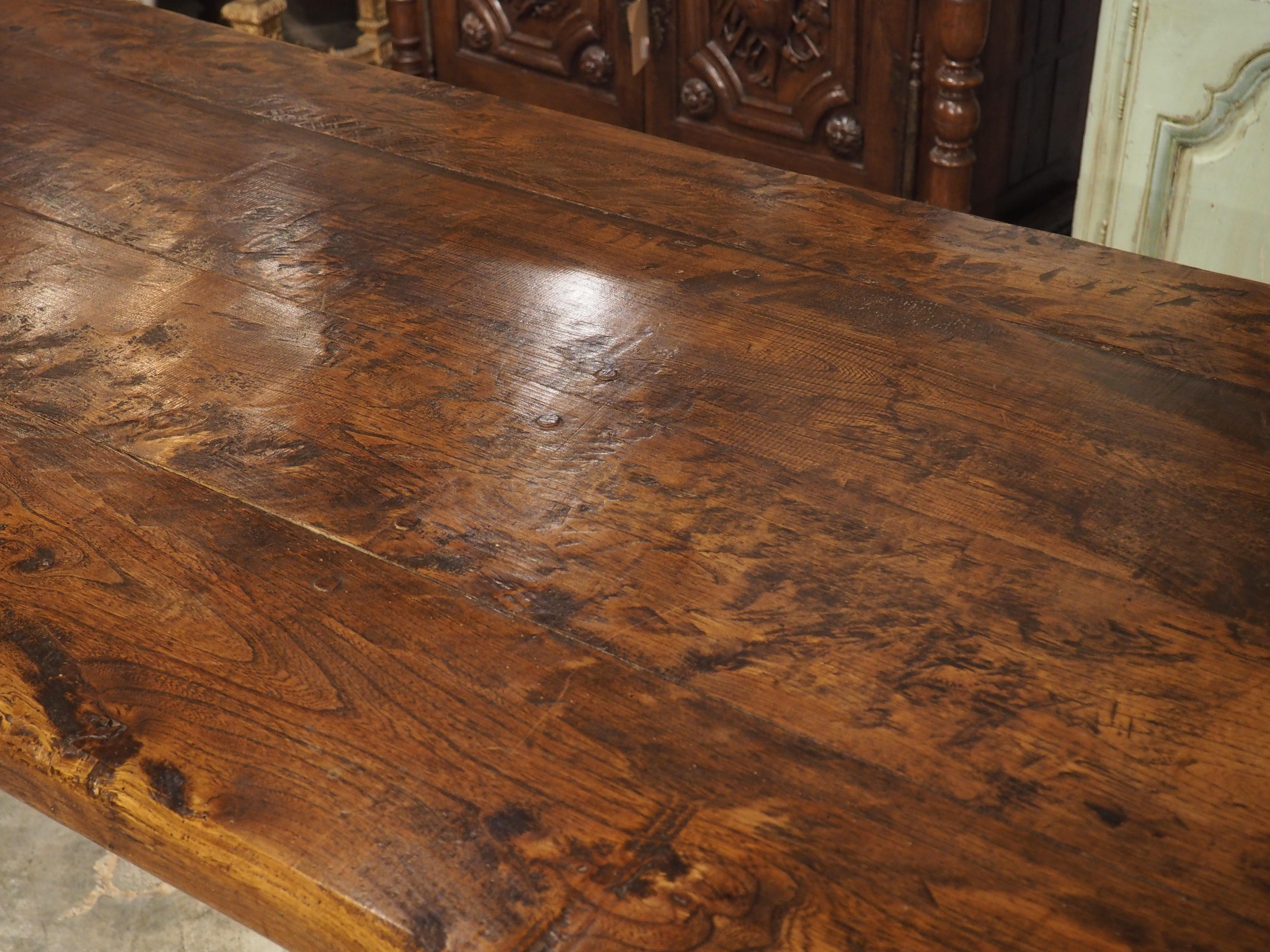 French Antique Chestnut Dining Table from a Chateau, Coat Nizan, Brittany