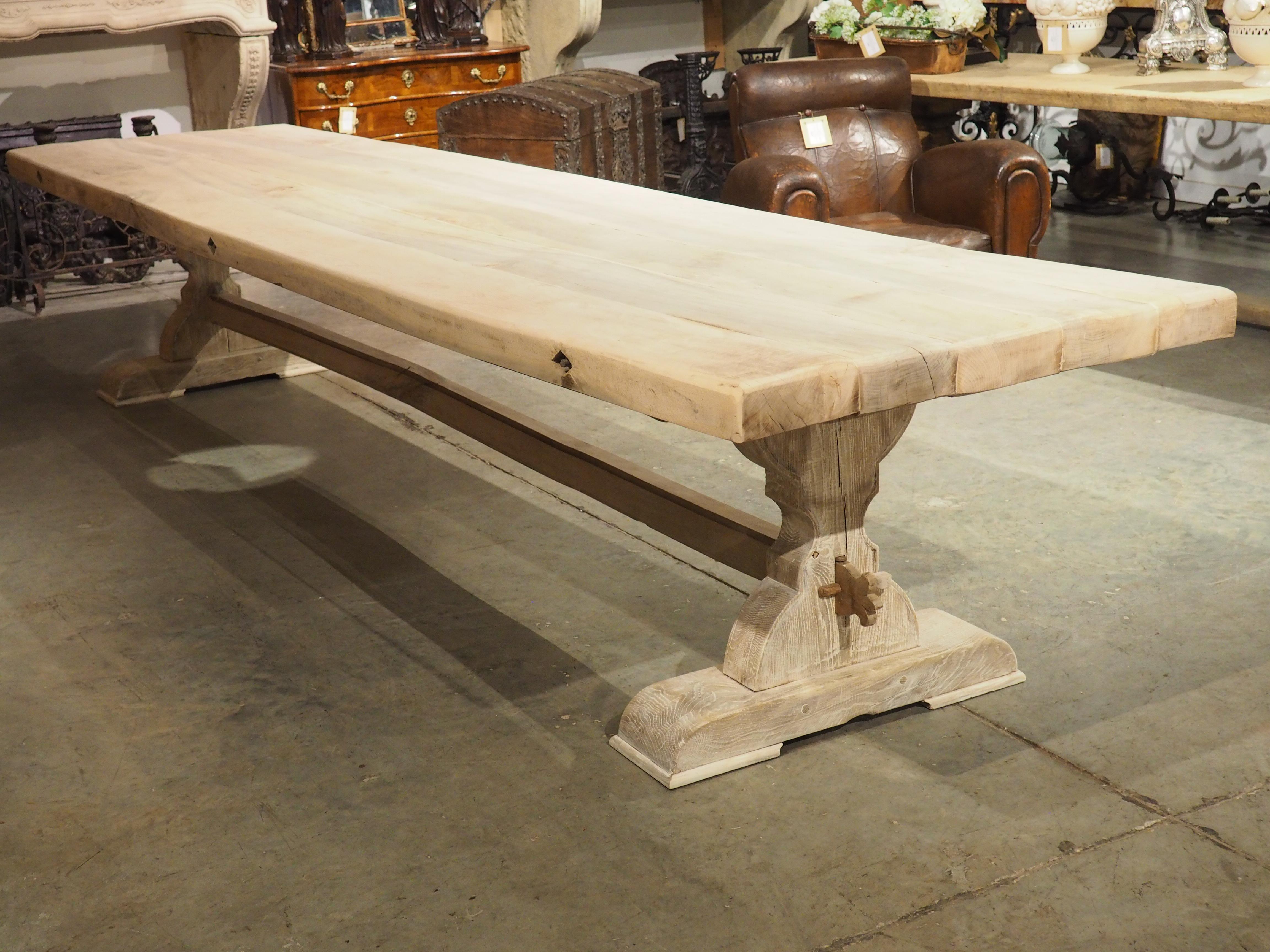 13 Foot Long Walnut and Oak Monastery Style Dining Table from France, 1950s 6