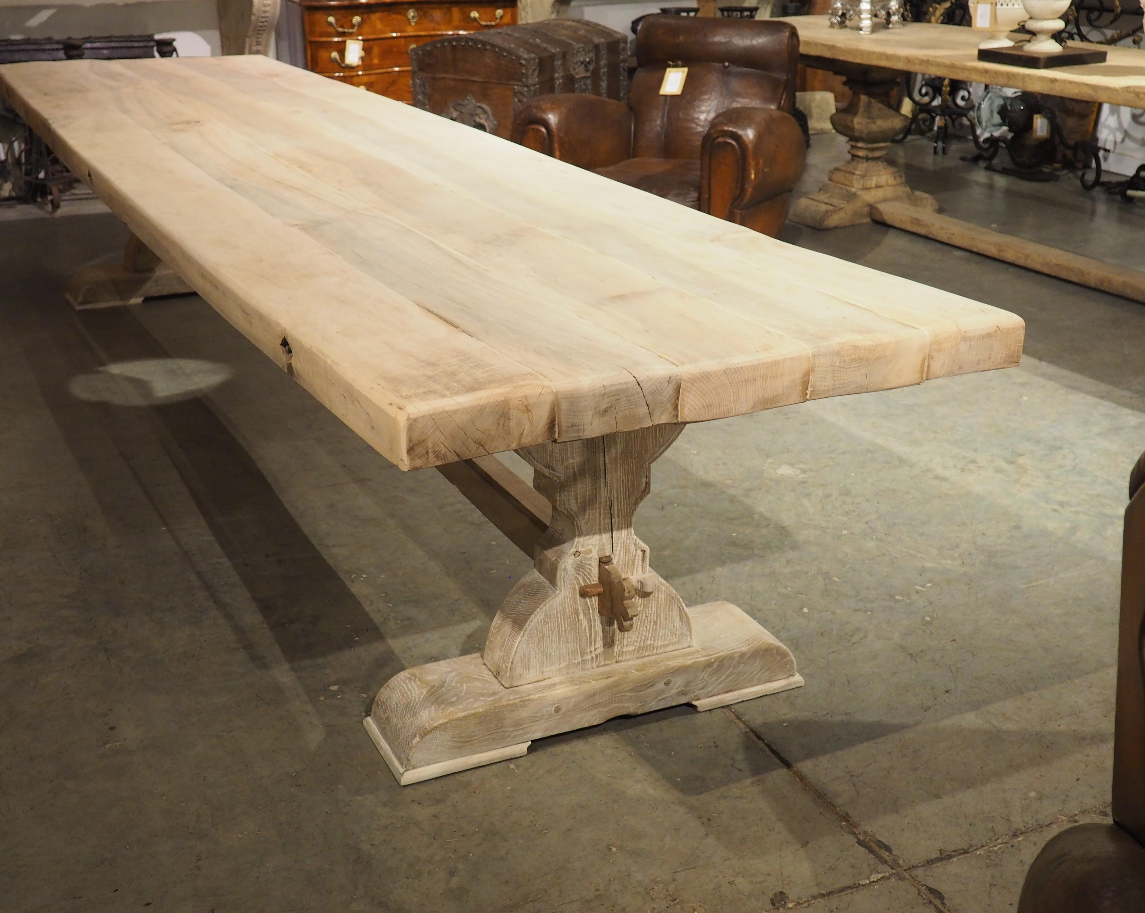 13 Foot Long Walnut and Oak Monastery Style Dining Table from France, 1950s 13