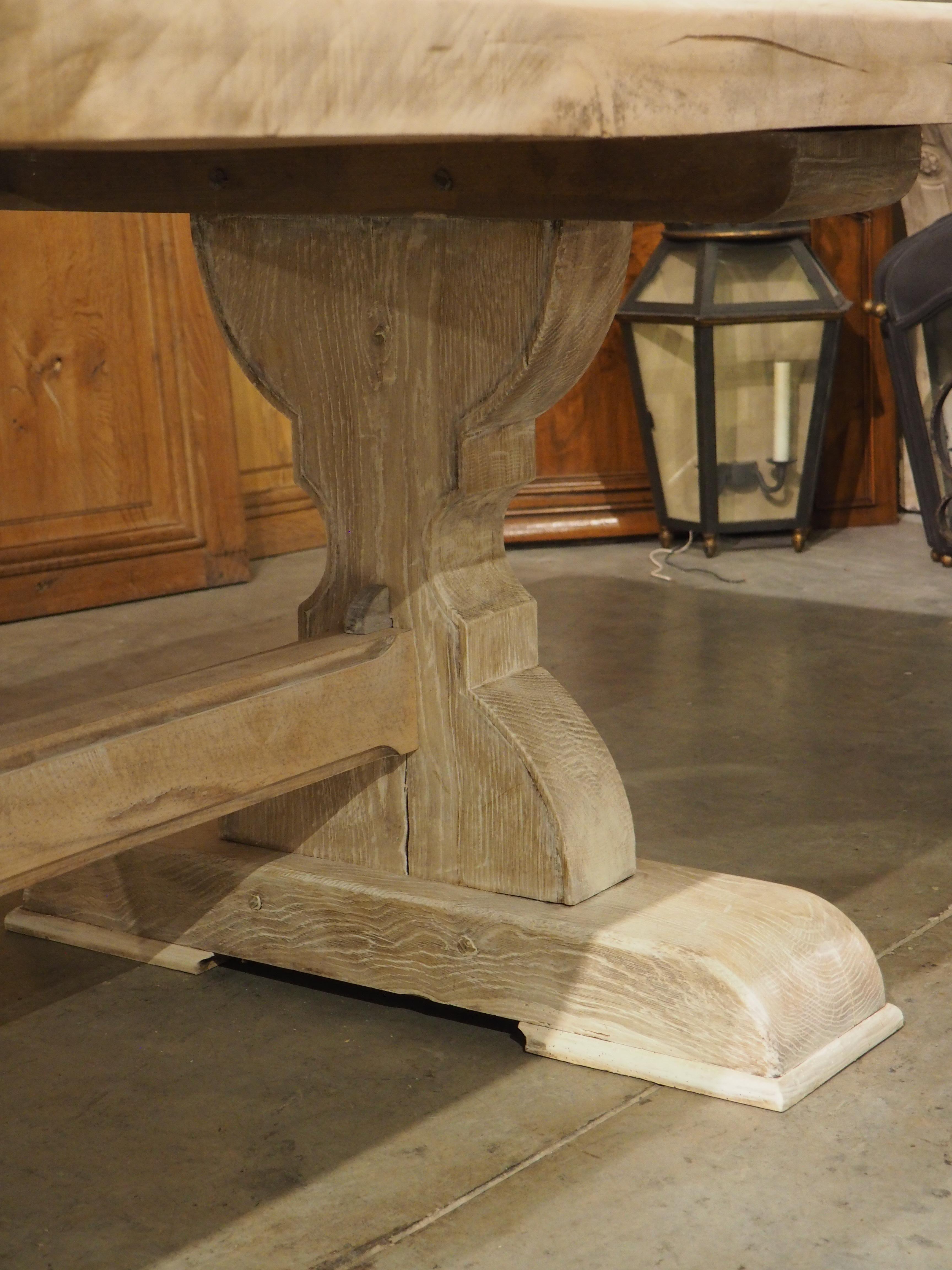 Wood 13 Foot Long Walnut and Oak Monastery Style Dining Table from France, 1950s