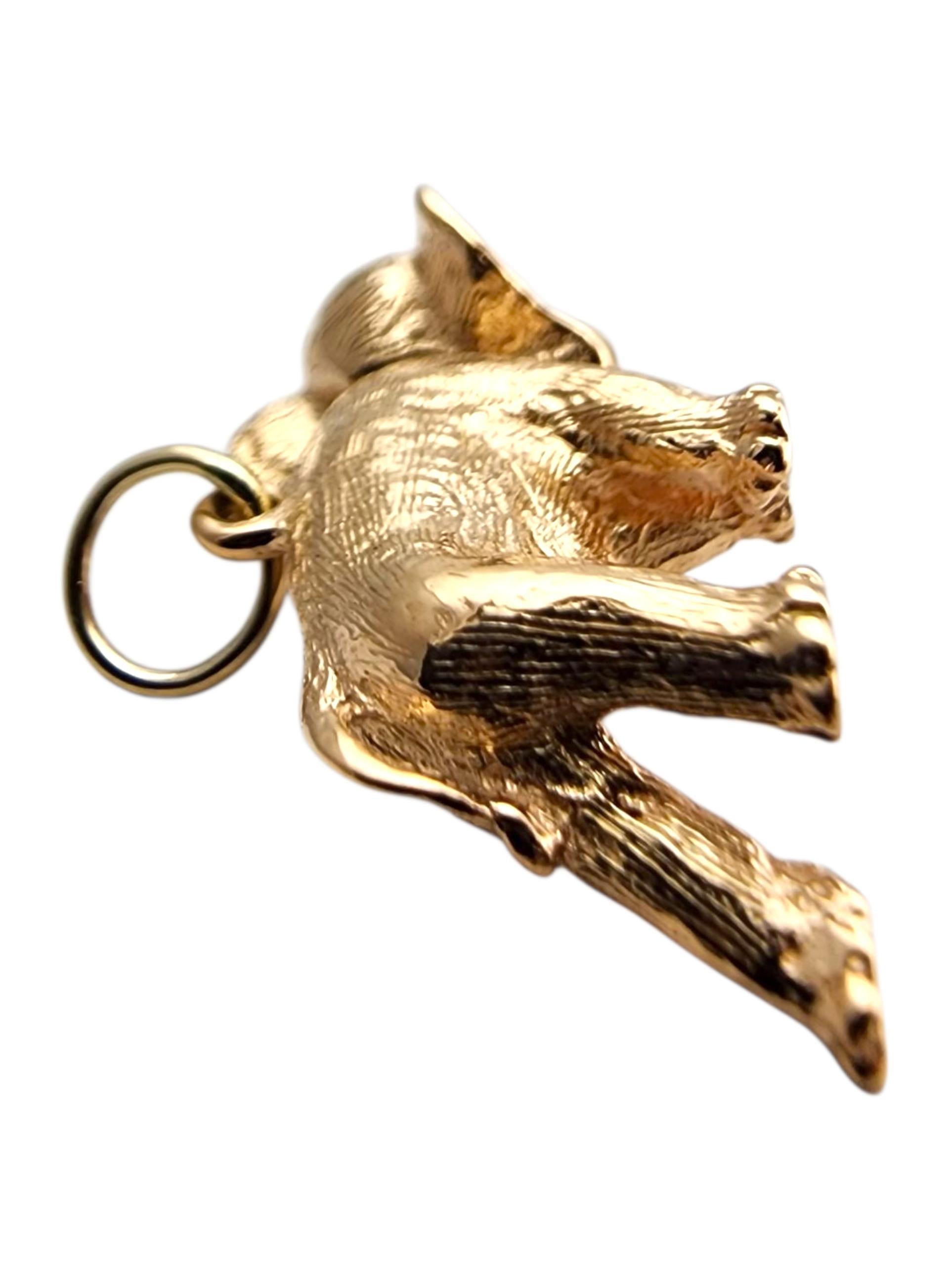 13 Karat Yellow Gold Articulating Elephant Charm #23904 In condizioni buone in vendita a Washington Depot, CT