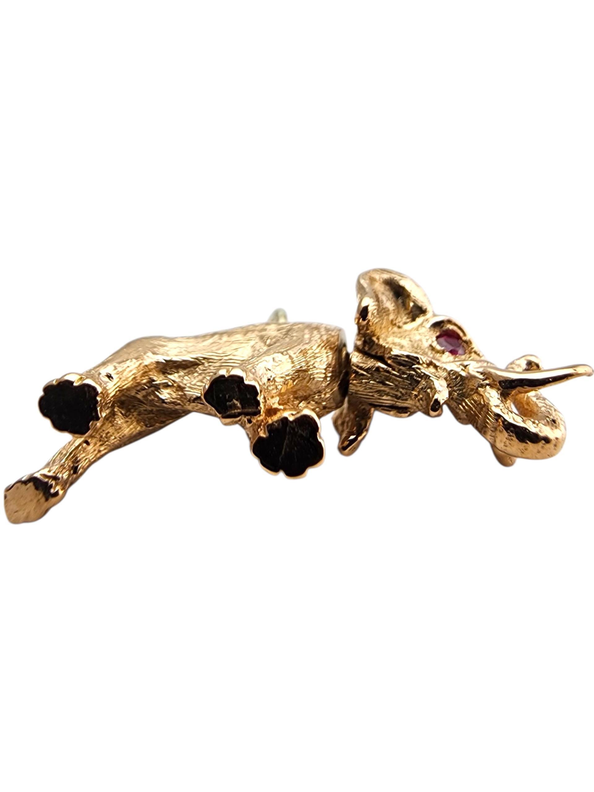 13 Karat Yellow Gold Articulating Elephant Charm #23904 in vendita 1